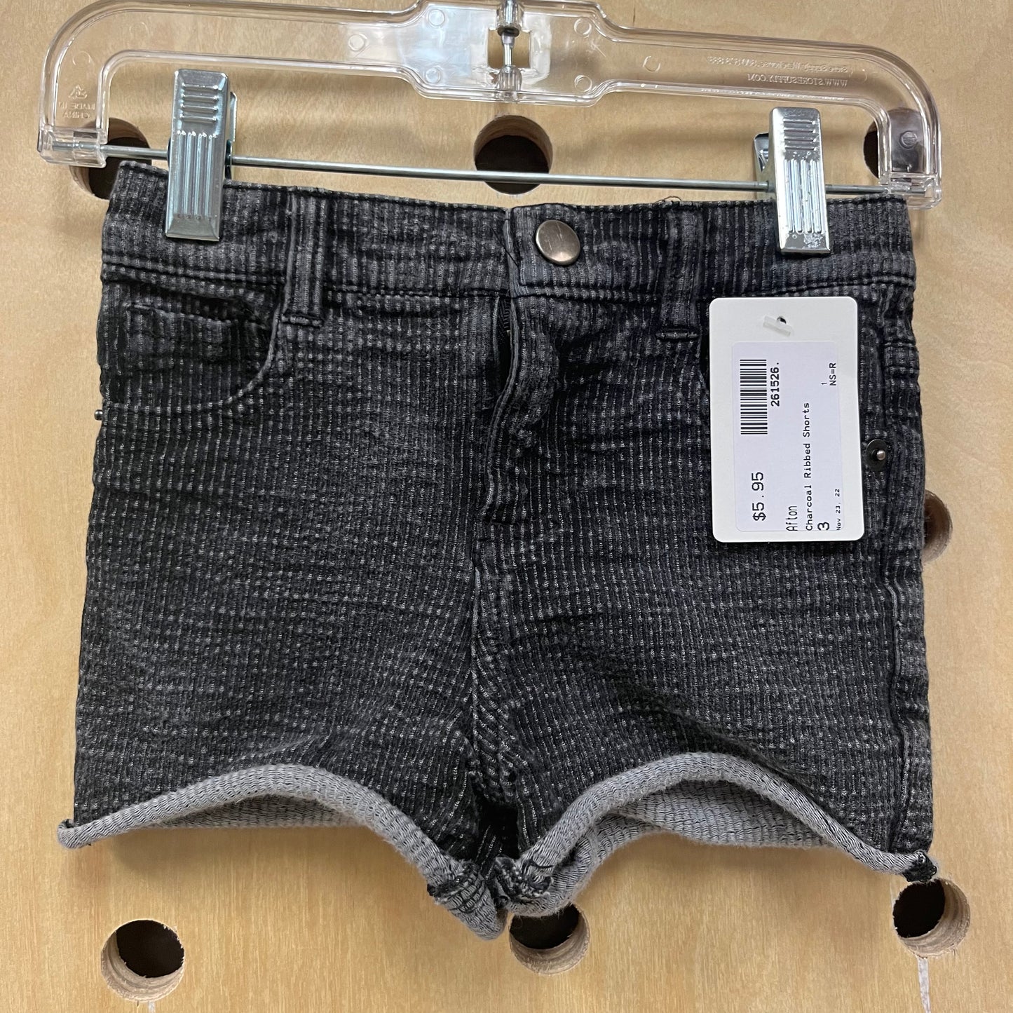 Charcoal Ribbed Shorts