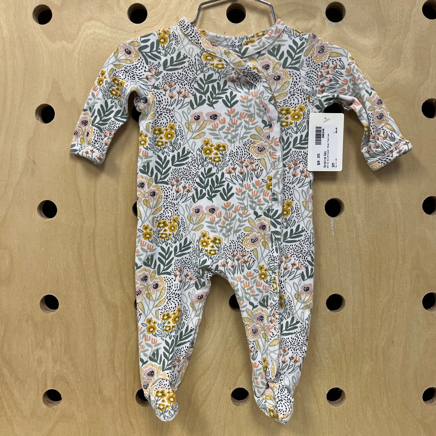 White Wildflower Snap Footies