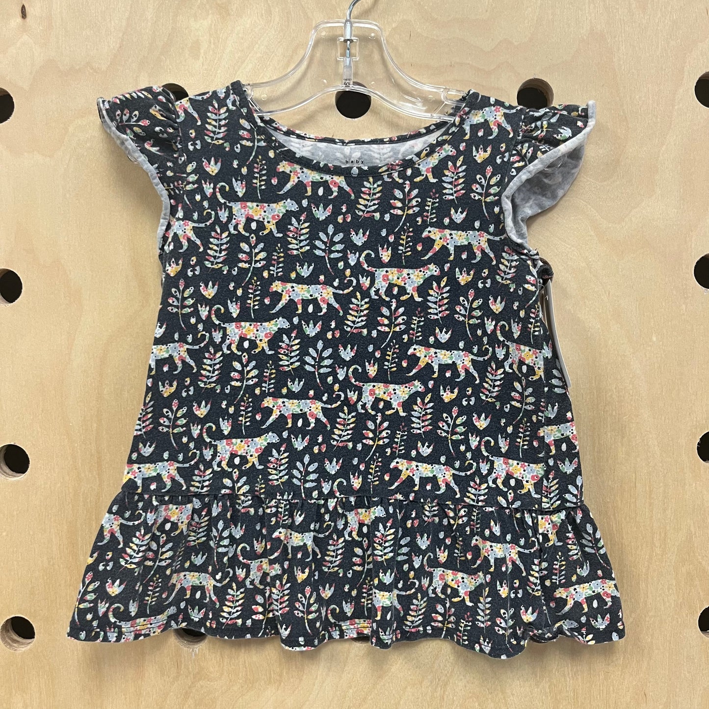 Black Floral Panther Top