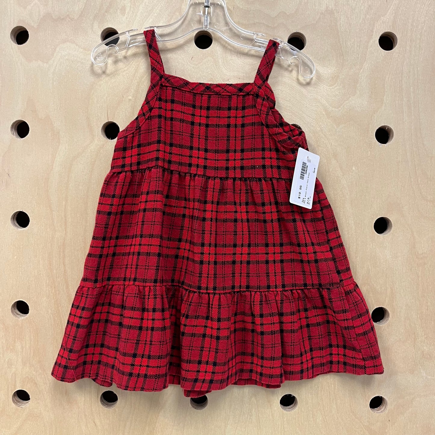 Red & Black Plaid Tank Dress