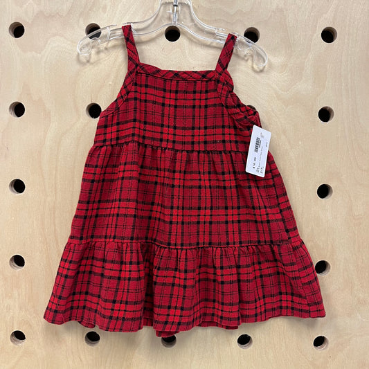 Red & Black Plaid Tank Dress