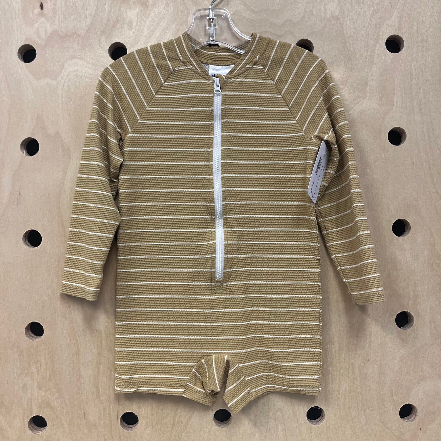 Mustard Zippered Rash Guard Swimsuit