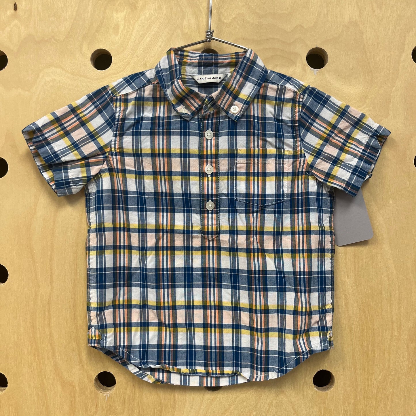 Blue & Yellow Plaid Button Up