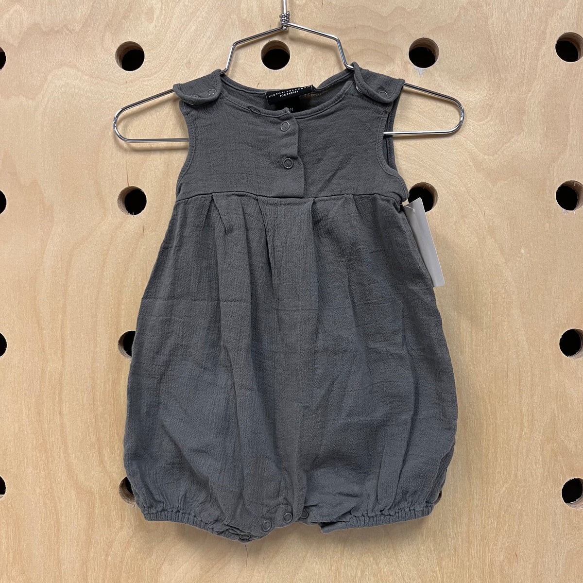 Grey Gauze Bubble Romper