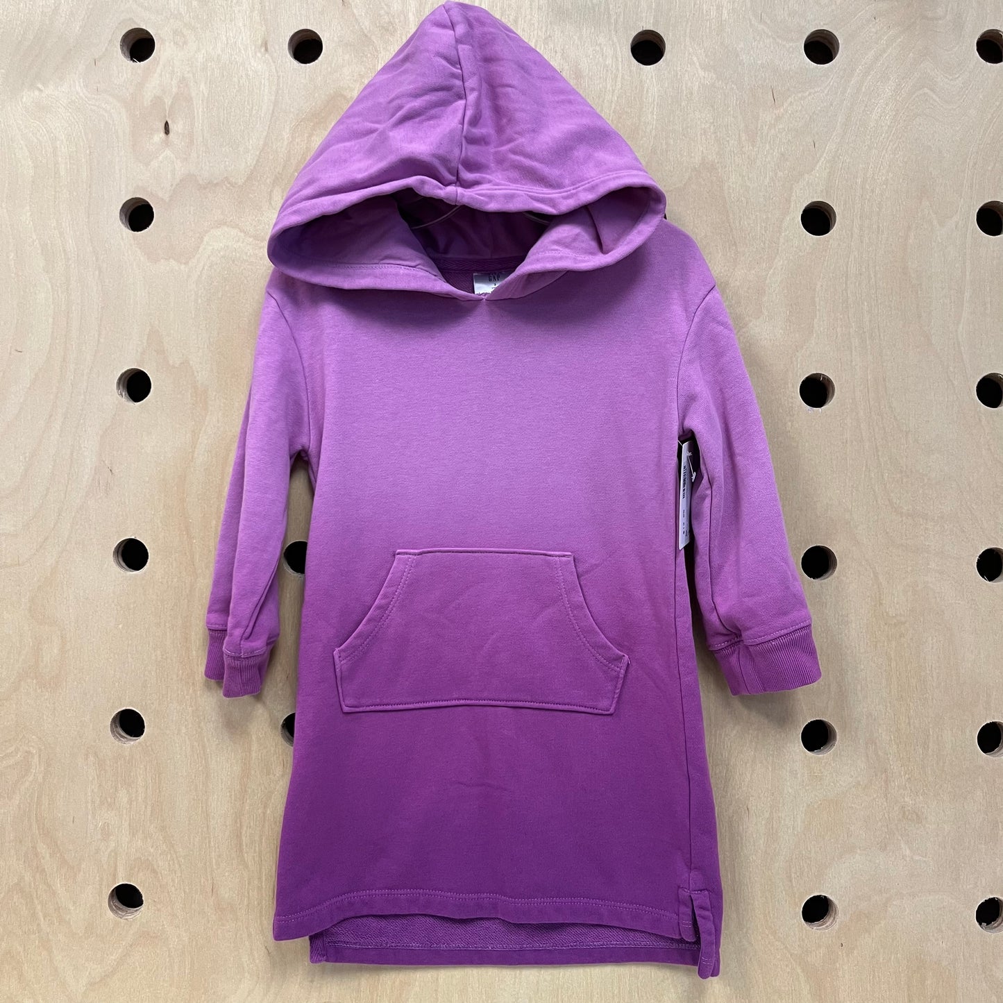 Purple Hooded French Terry Dress