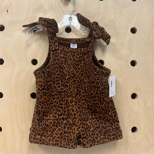 Animal Print Tie Up Shortalls