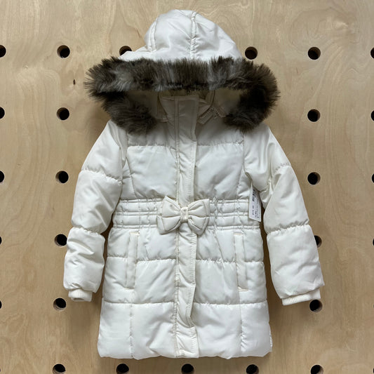 Cream Faux Fur Trim Jacket