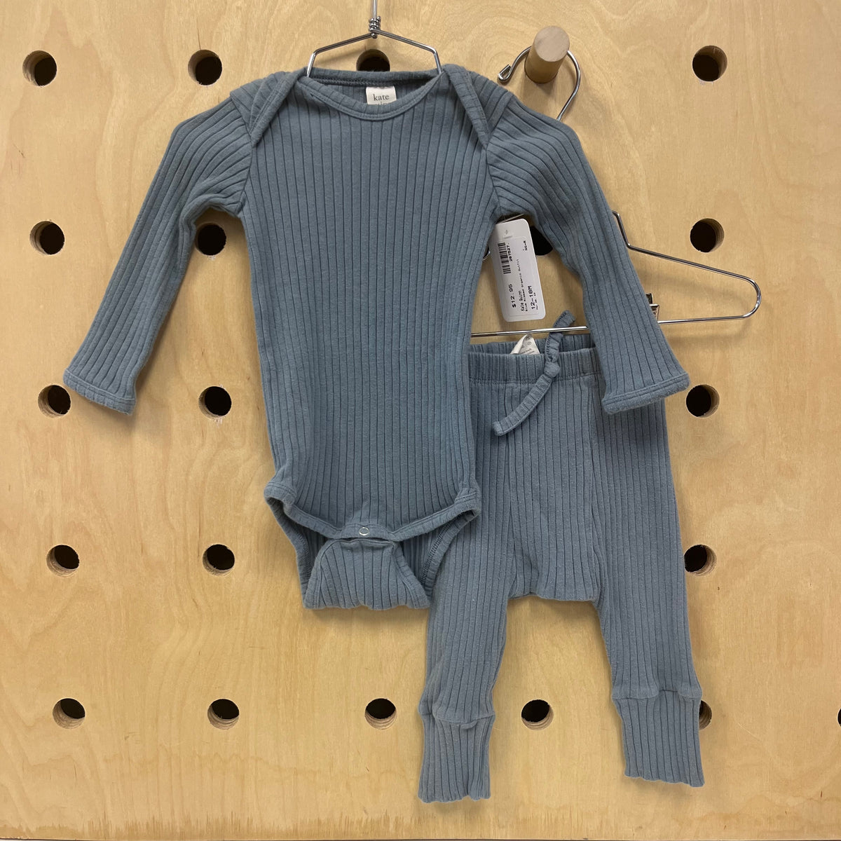Blue Ribbed Organic Outfit