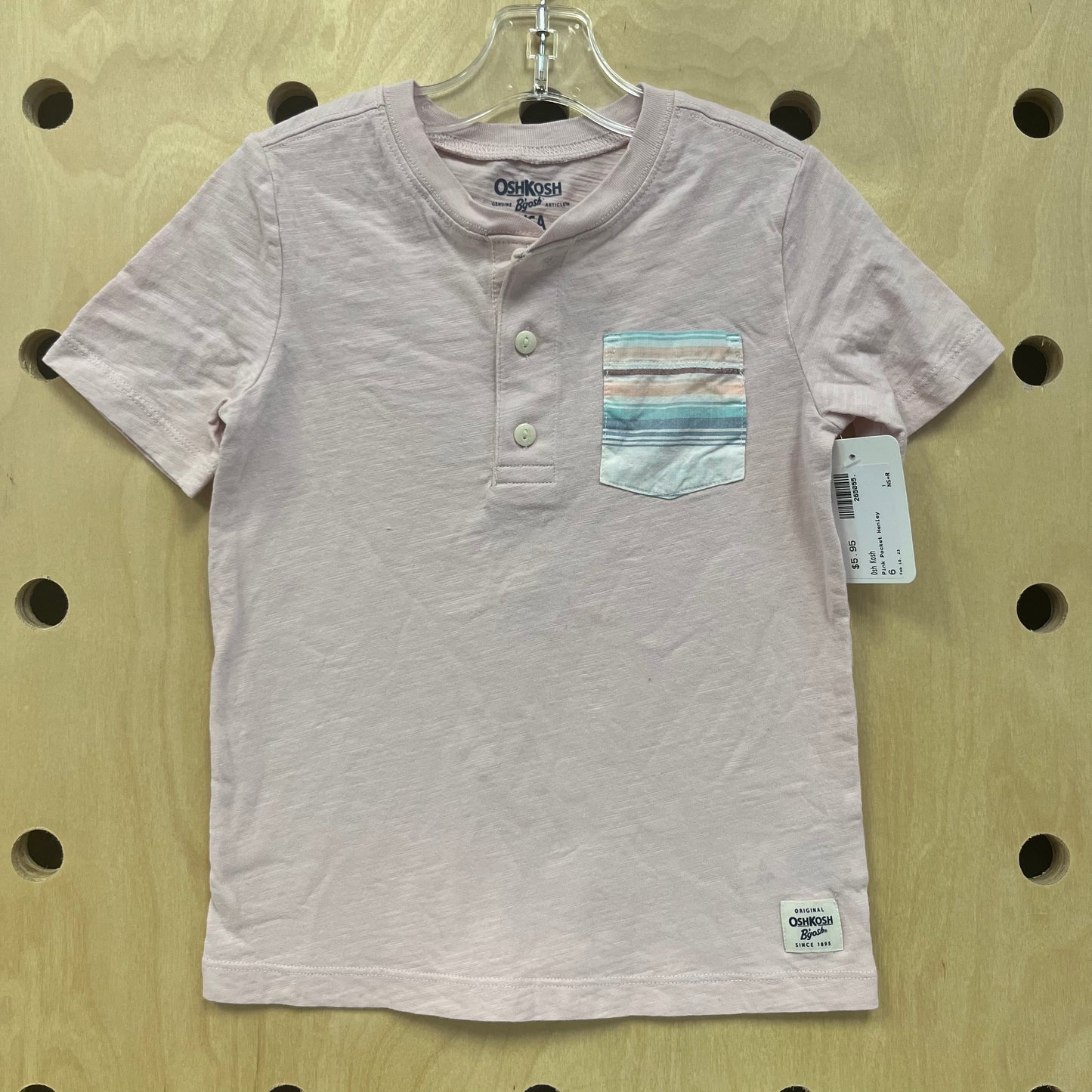 Pink Pocket Henley