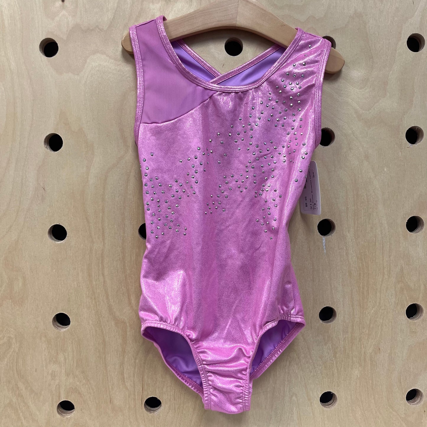 Pink Glitter Rhinestone Leotard