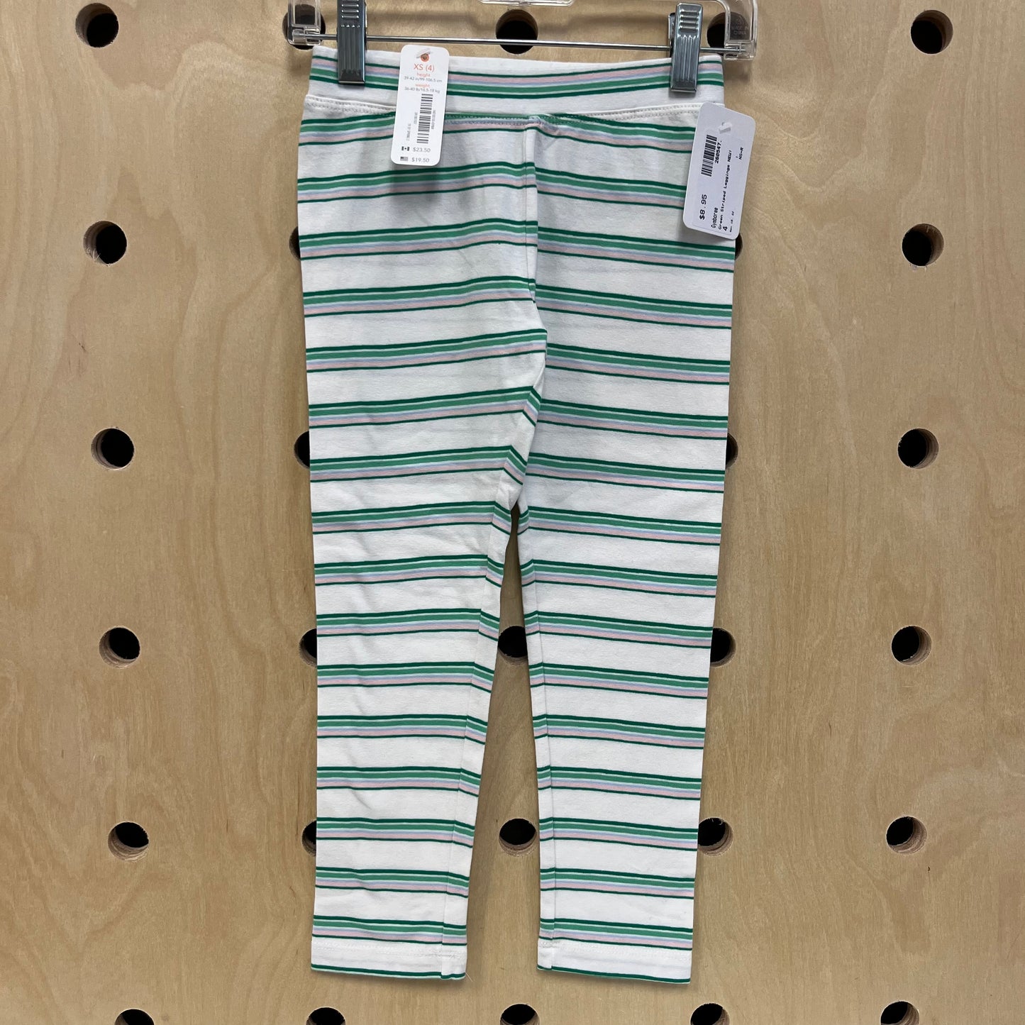 Green Striped Leggings NEW!