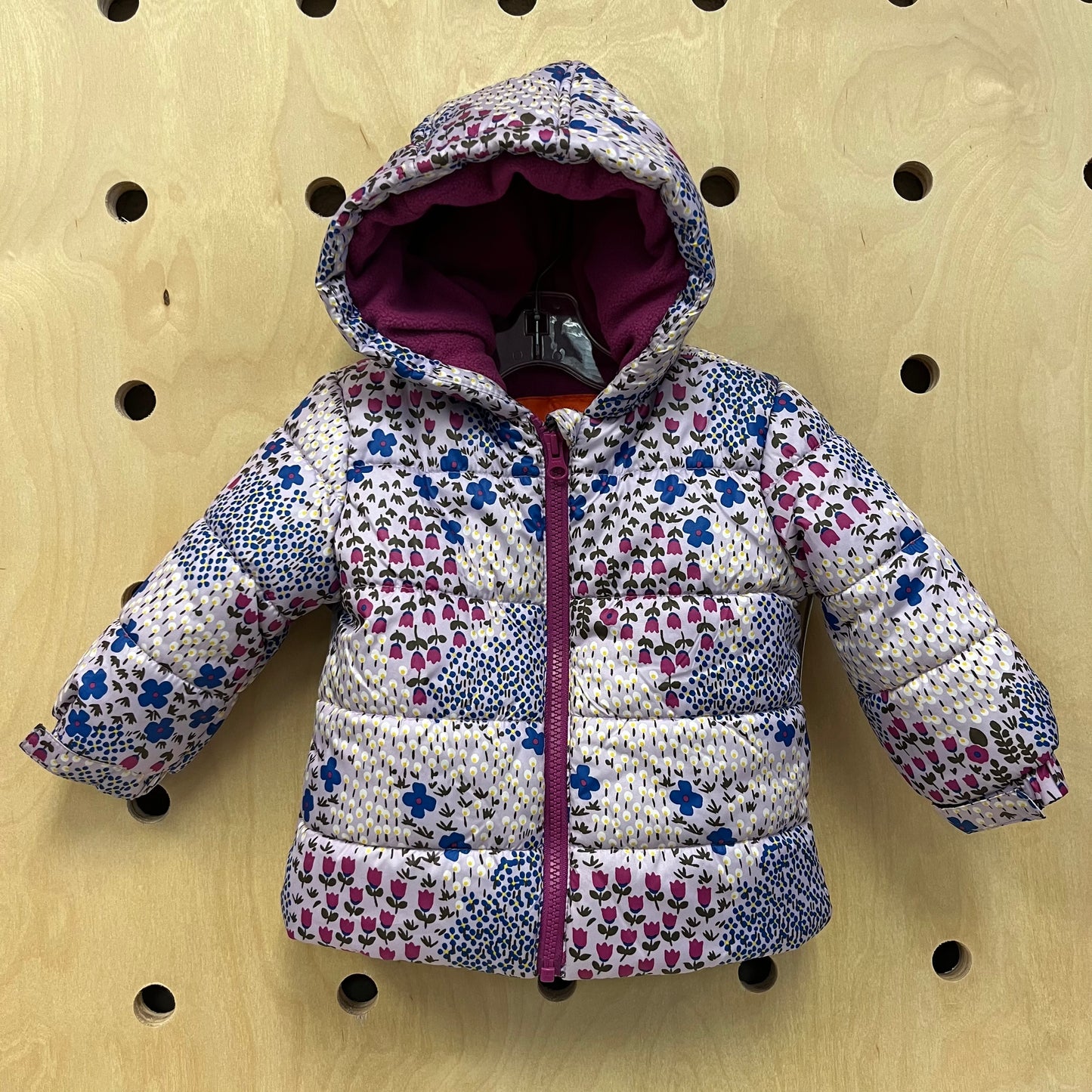 Lavender Floral Puffer Jacket