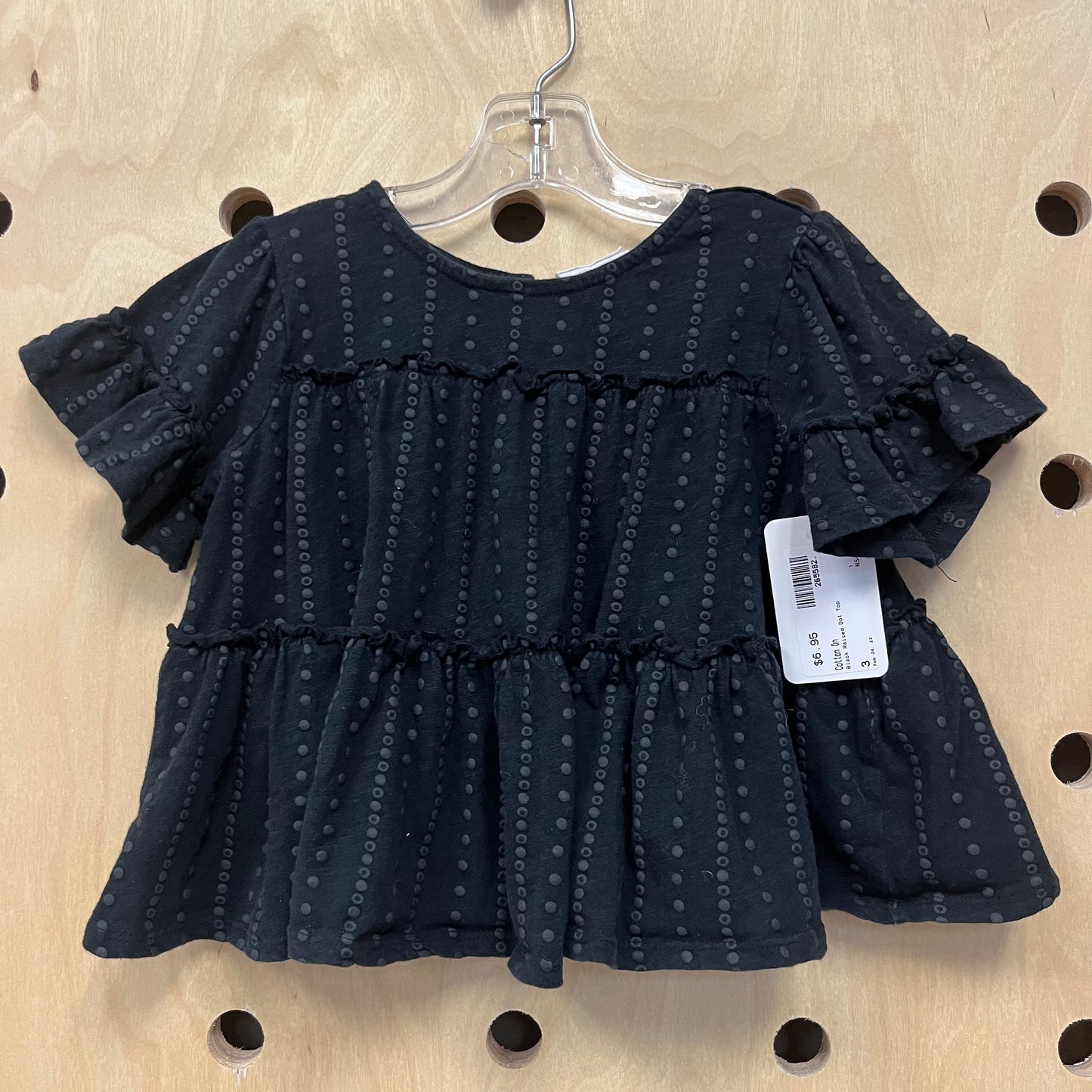 Black Raised Dot Top