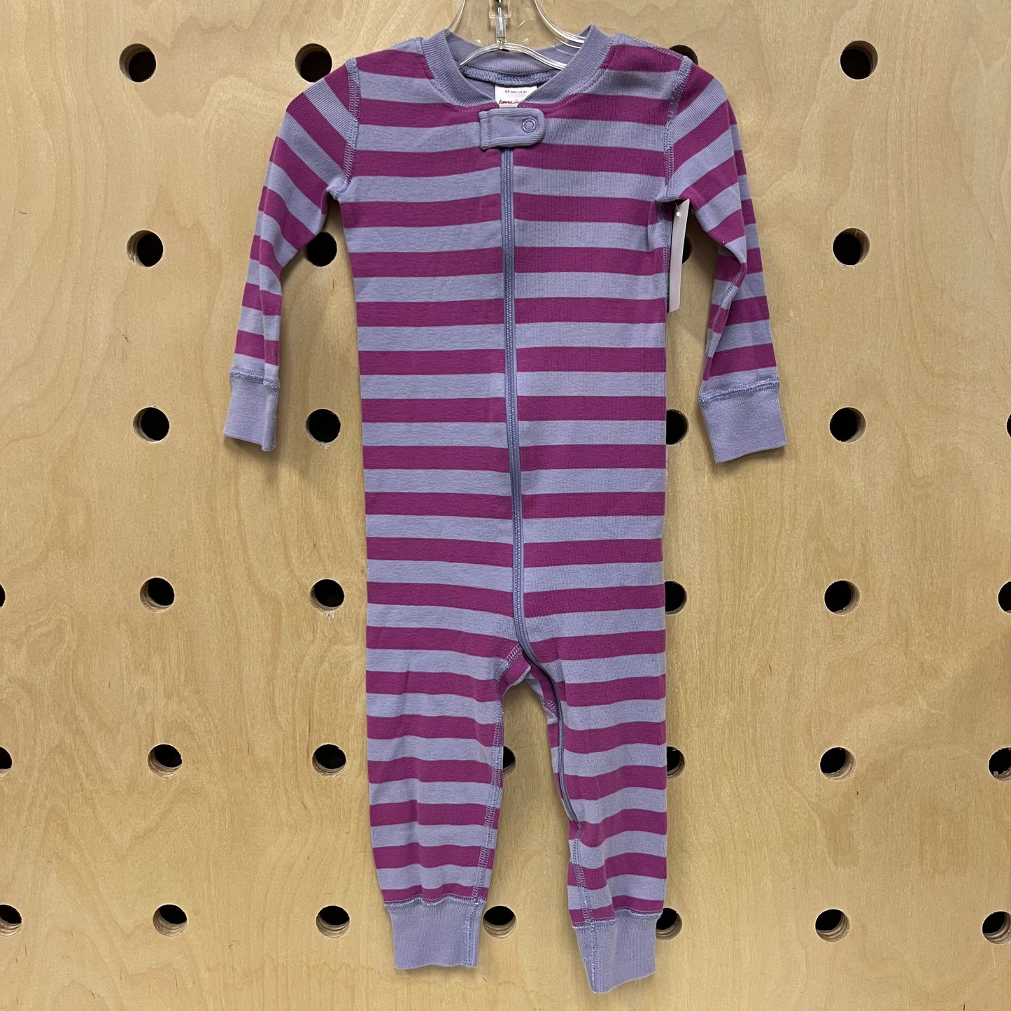 Purple Striped Zippered Pajamas