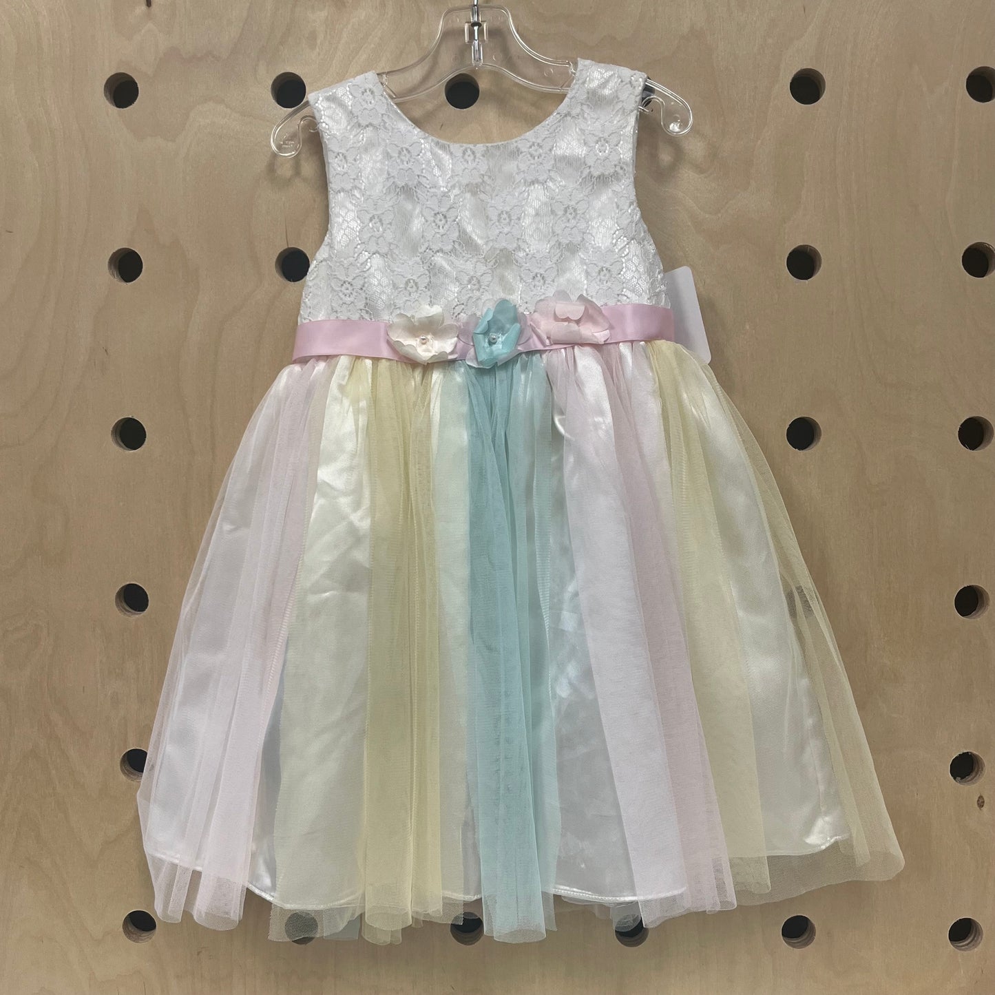 Cream Rainbow Tulle Dress