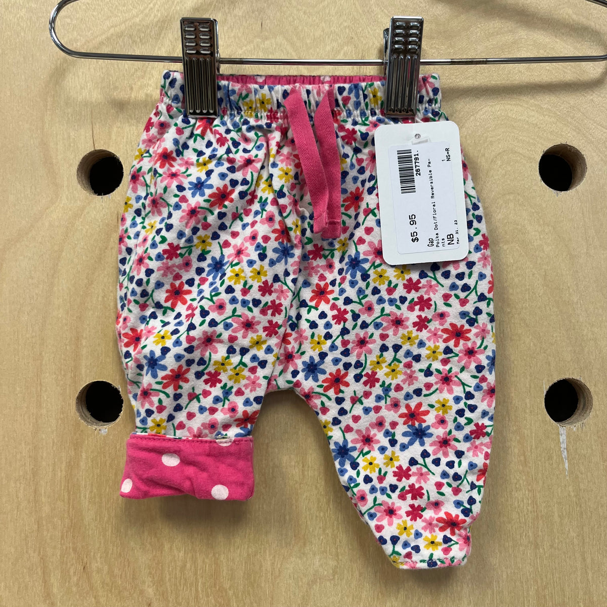 Polka Dot/Floral Reversible Pants