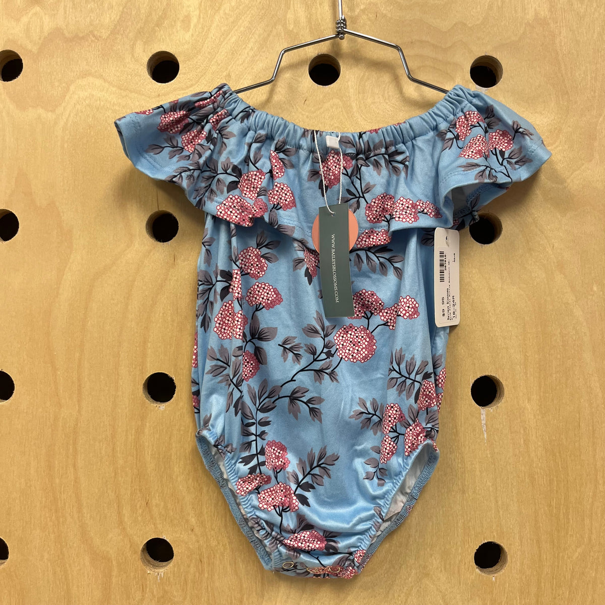 Blue Floral Ruffle Bodysuit NEW!