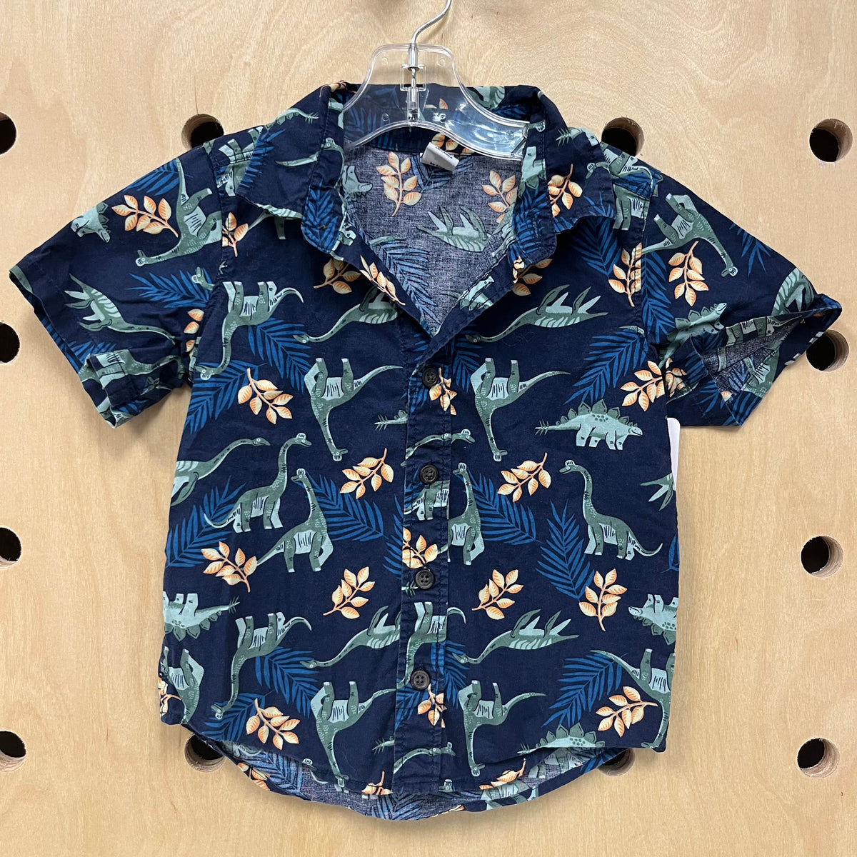 Navy Floral Dino Button Up