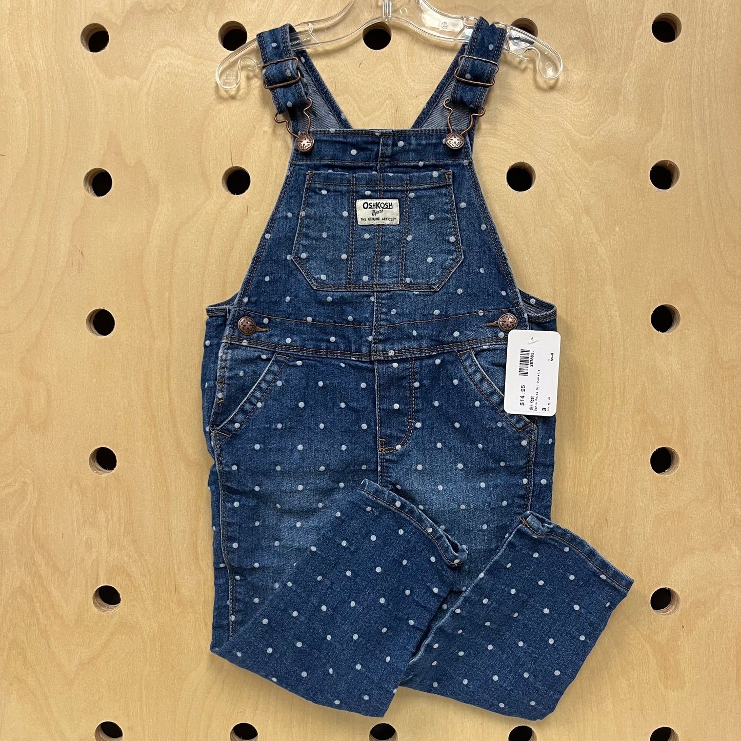 Denim Polka Dot Overalls