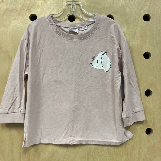 Baby Pink Bow Team Poodle Top