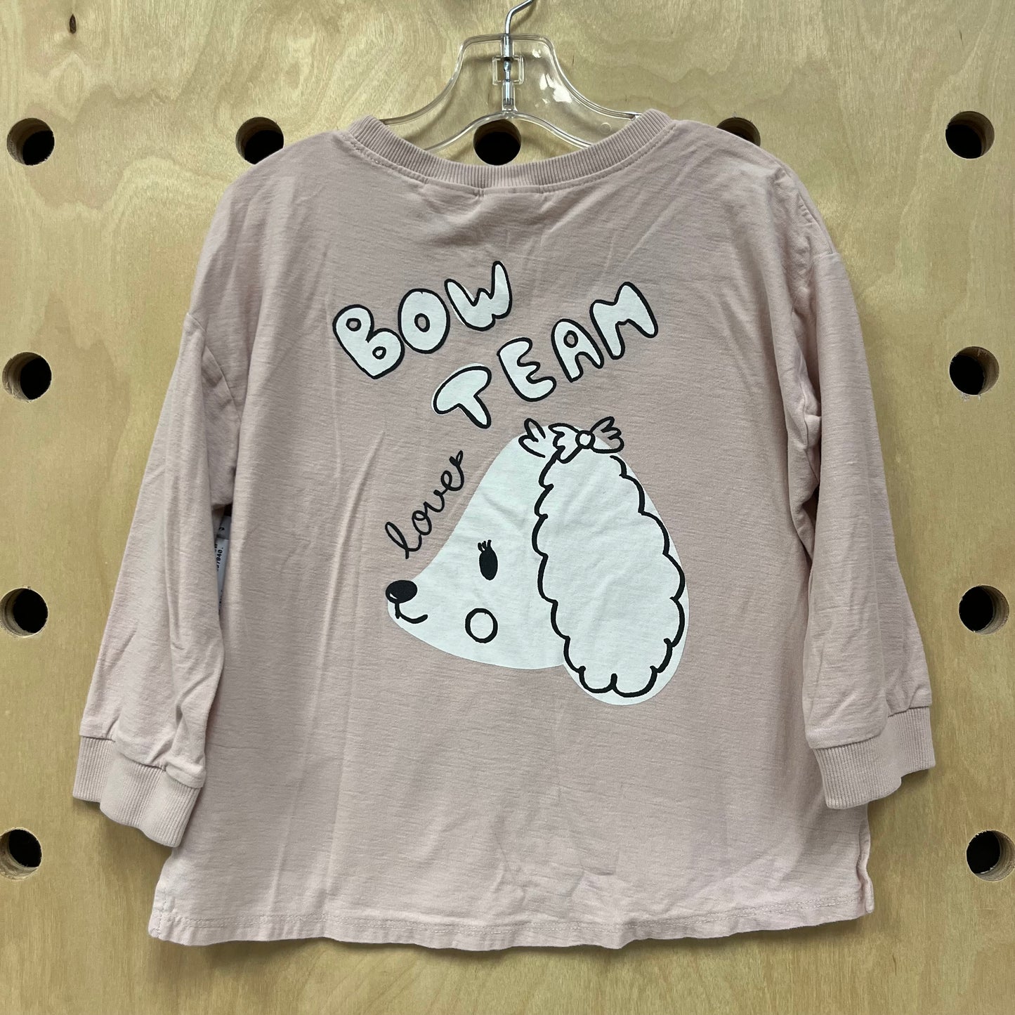 Baby Pink Bow Team Poodle Top