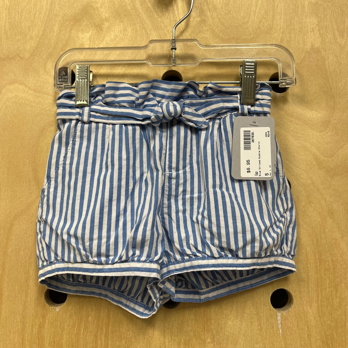 Blue Striped Bubble Shorts