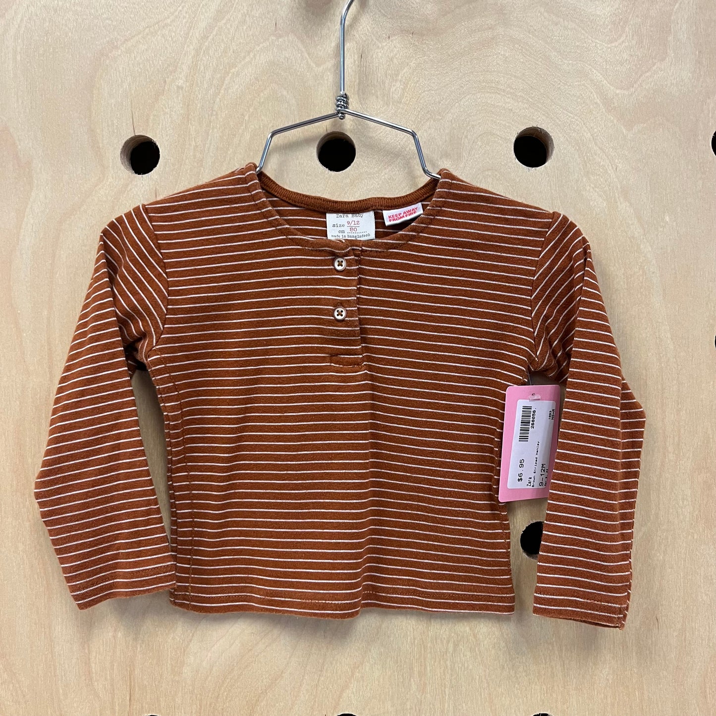 Brown Striped Henley
