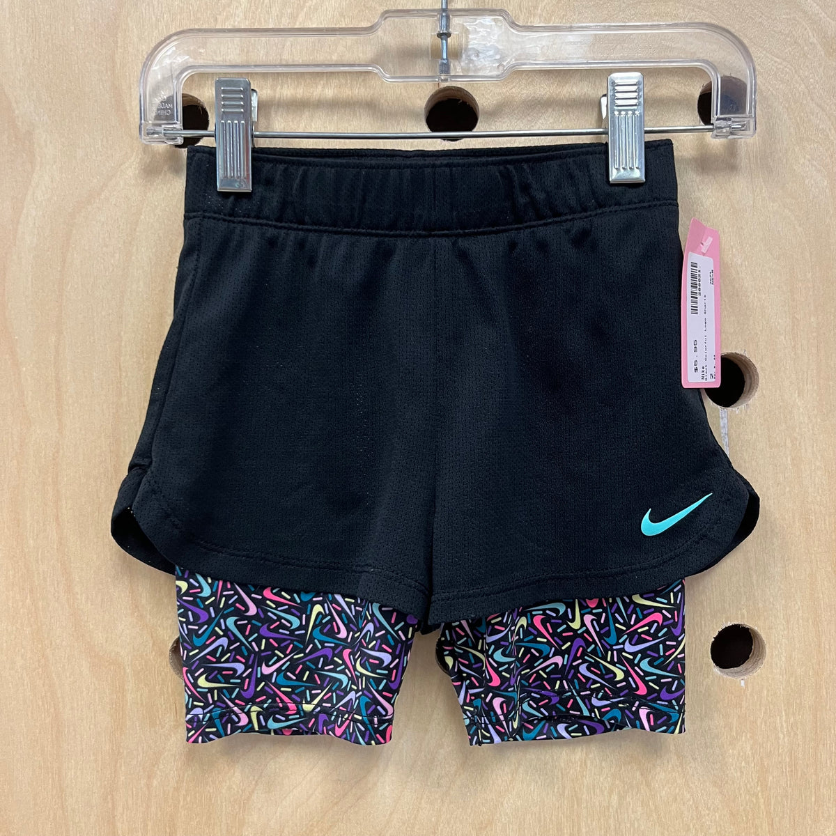 Black Colorful Logo Shorts