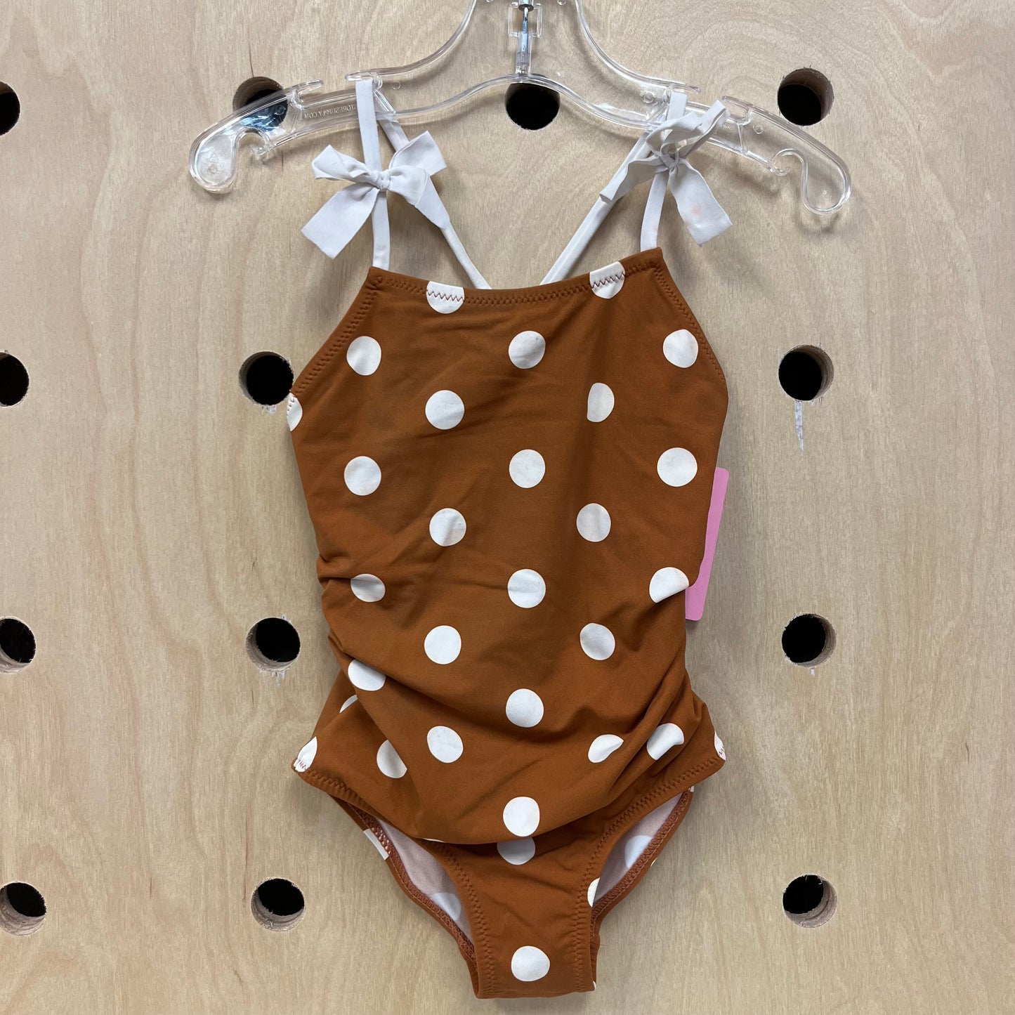 Brown Polka Dot Swimsuit