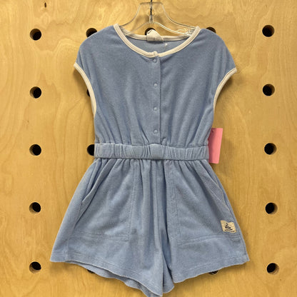 Blue Terry Chasing Rainbows Romper
