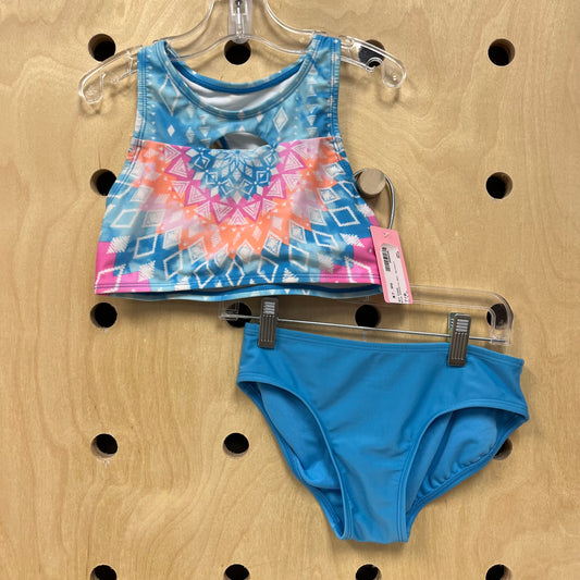 Blue Geometric  2pc. Swimsuit