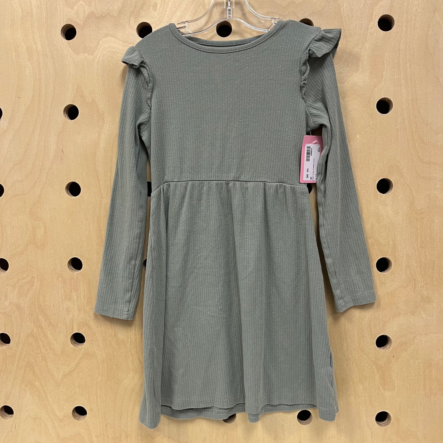 Sage Green Ribbed Dress