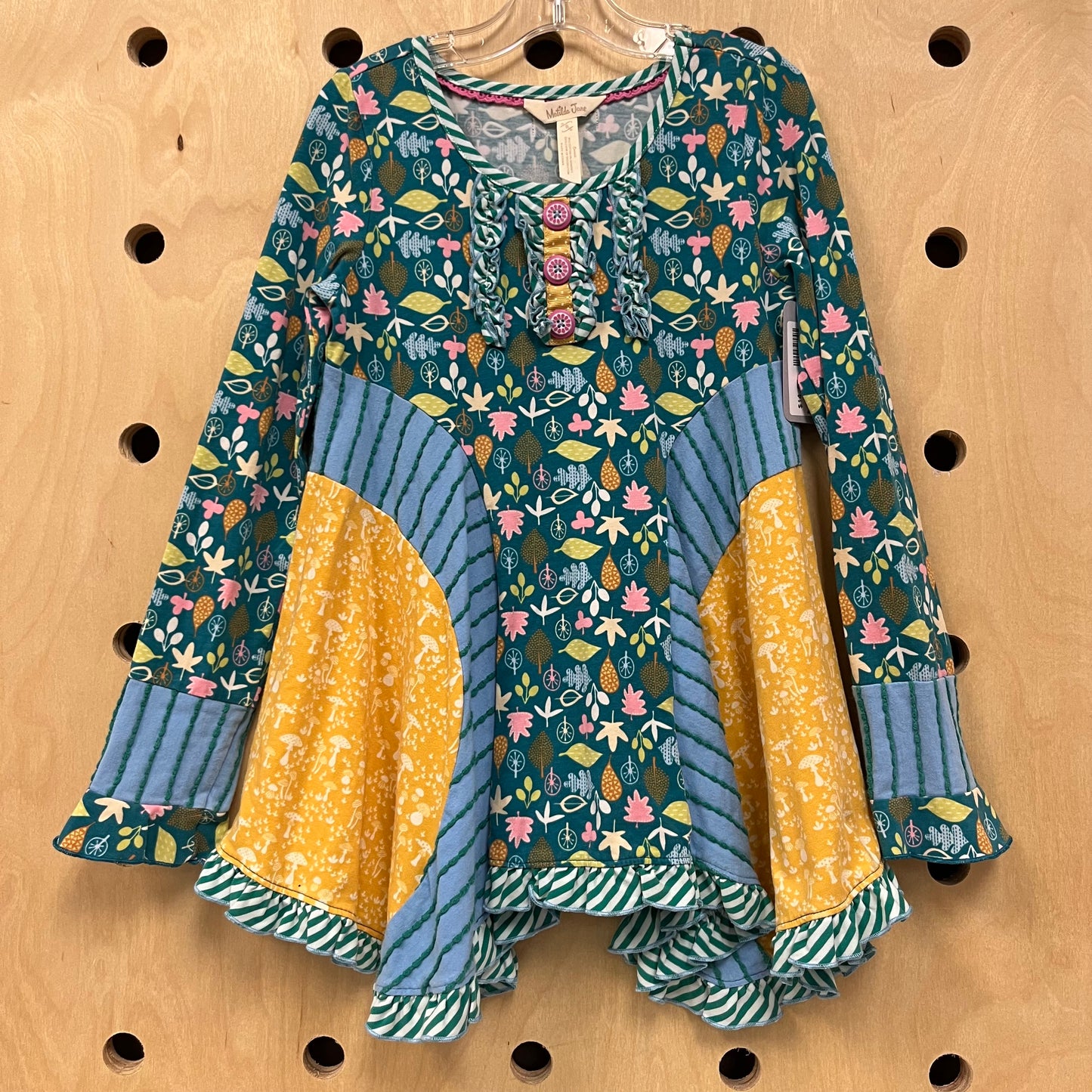 Blue & Yellow Leaf Dress
