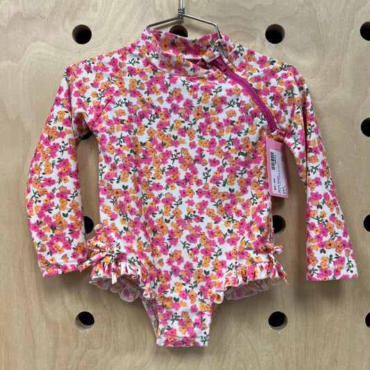 Floral Long Sleeve Swimsuit