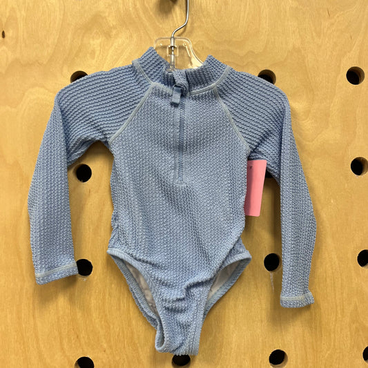 Blue Textured Swimsuit