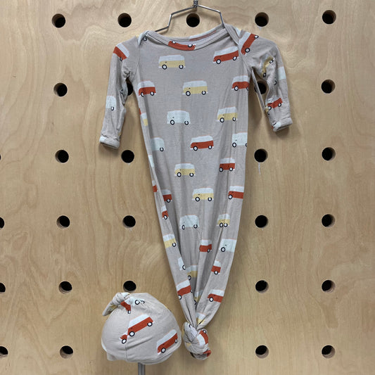 Bamboo Surf Bus Knotted Gown & Hat