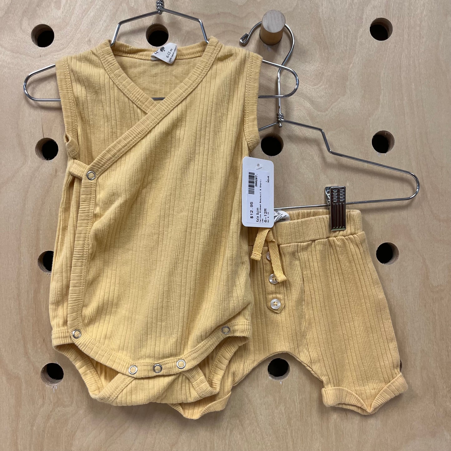 Yellow Ribbed Bosysuit & Shorties