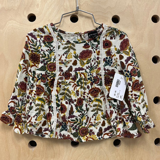 Cream Floral Top