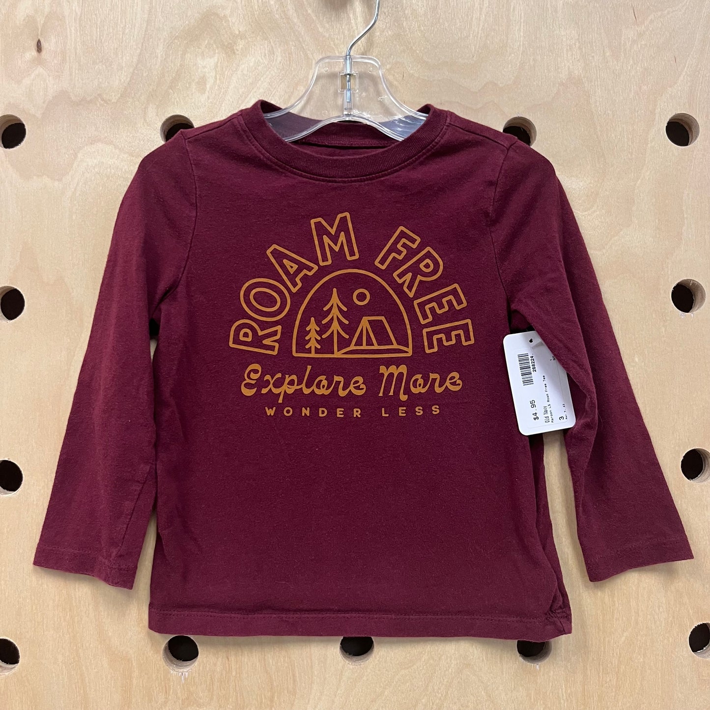 Maroon LS Roam Free Tee