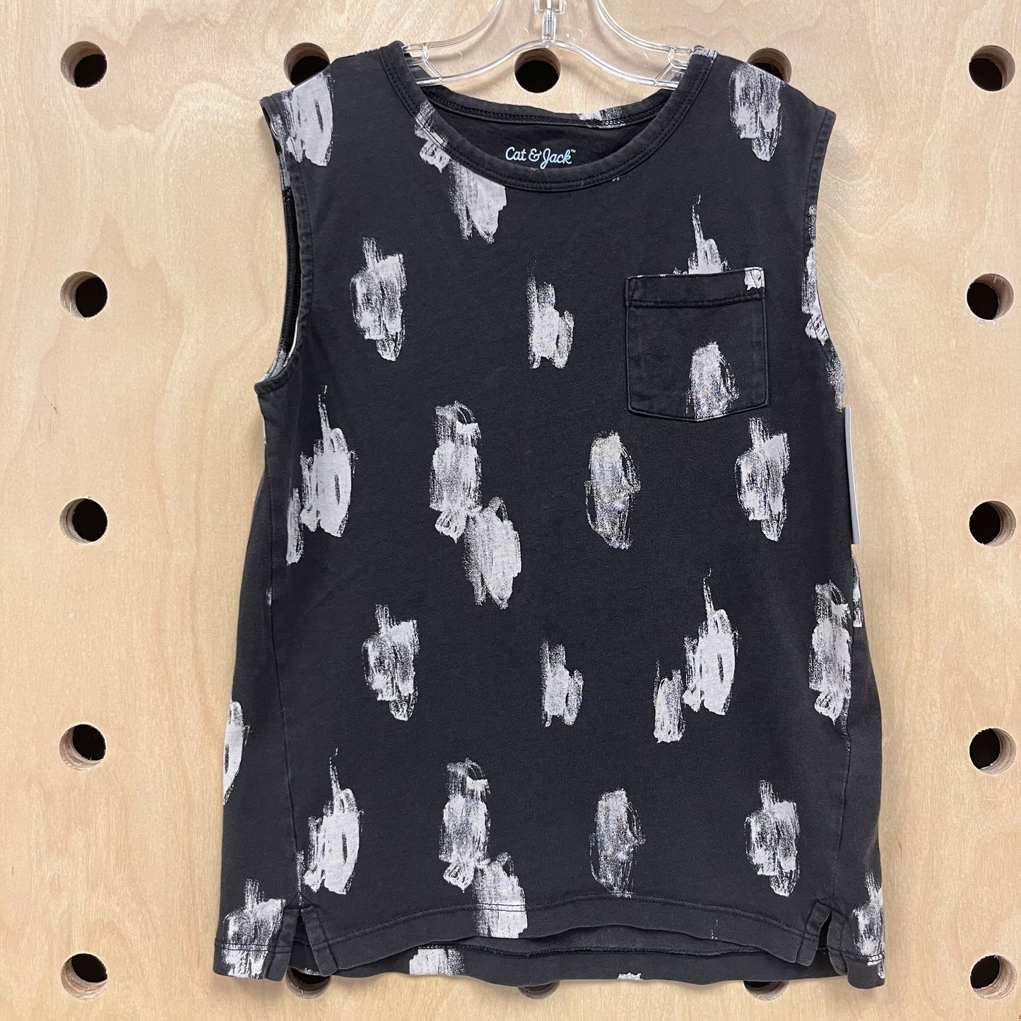 Grey+Cream Scribble Tank