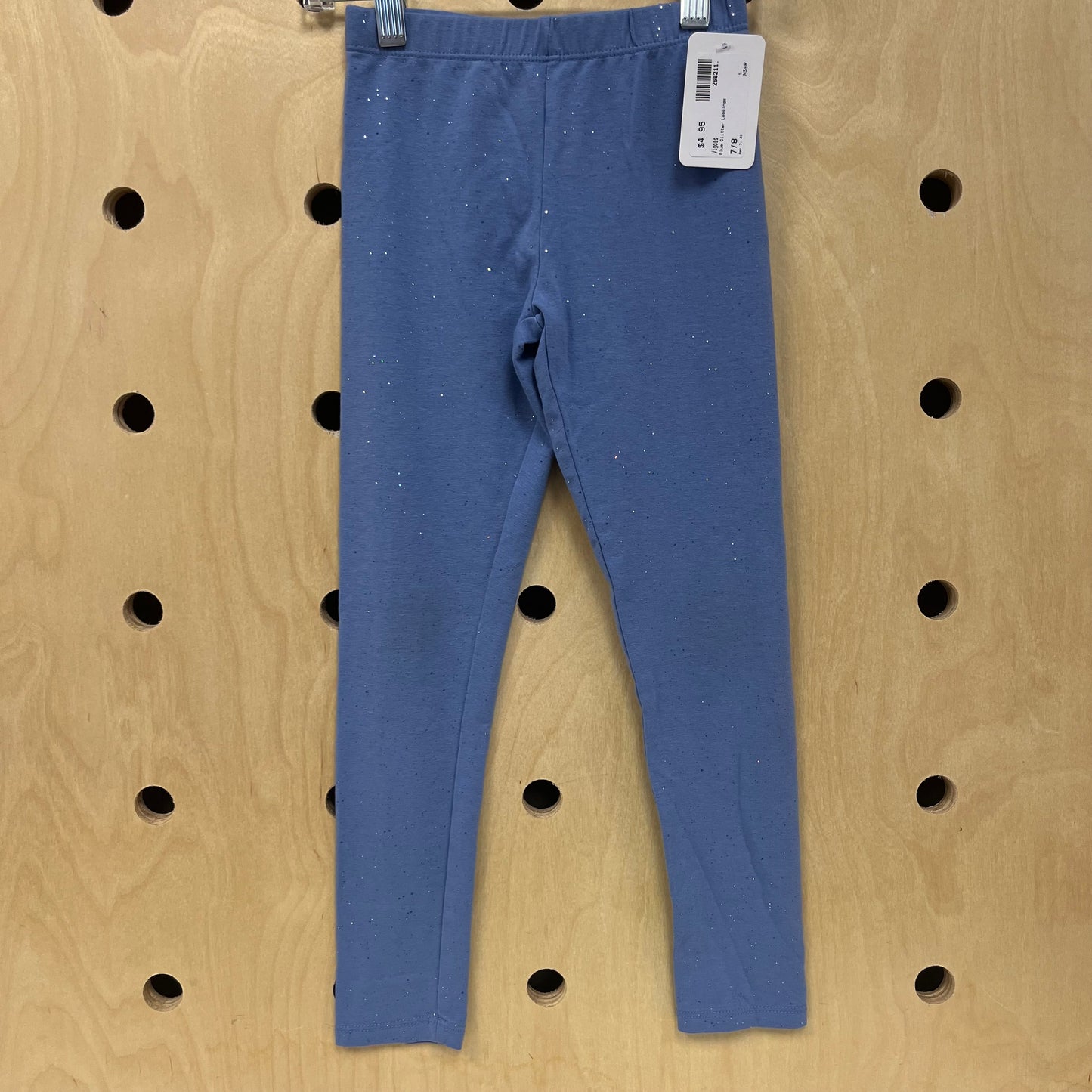 Blue Glitter Leggings