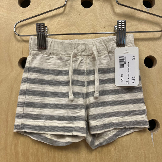 Cream & Grey Striped Shorts