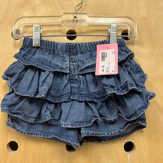 Denim Ruffle Shorts