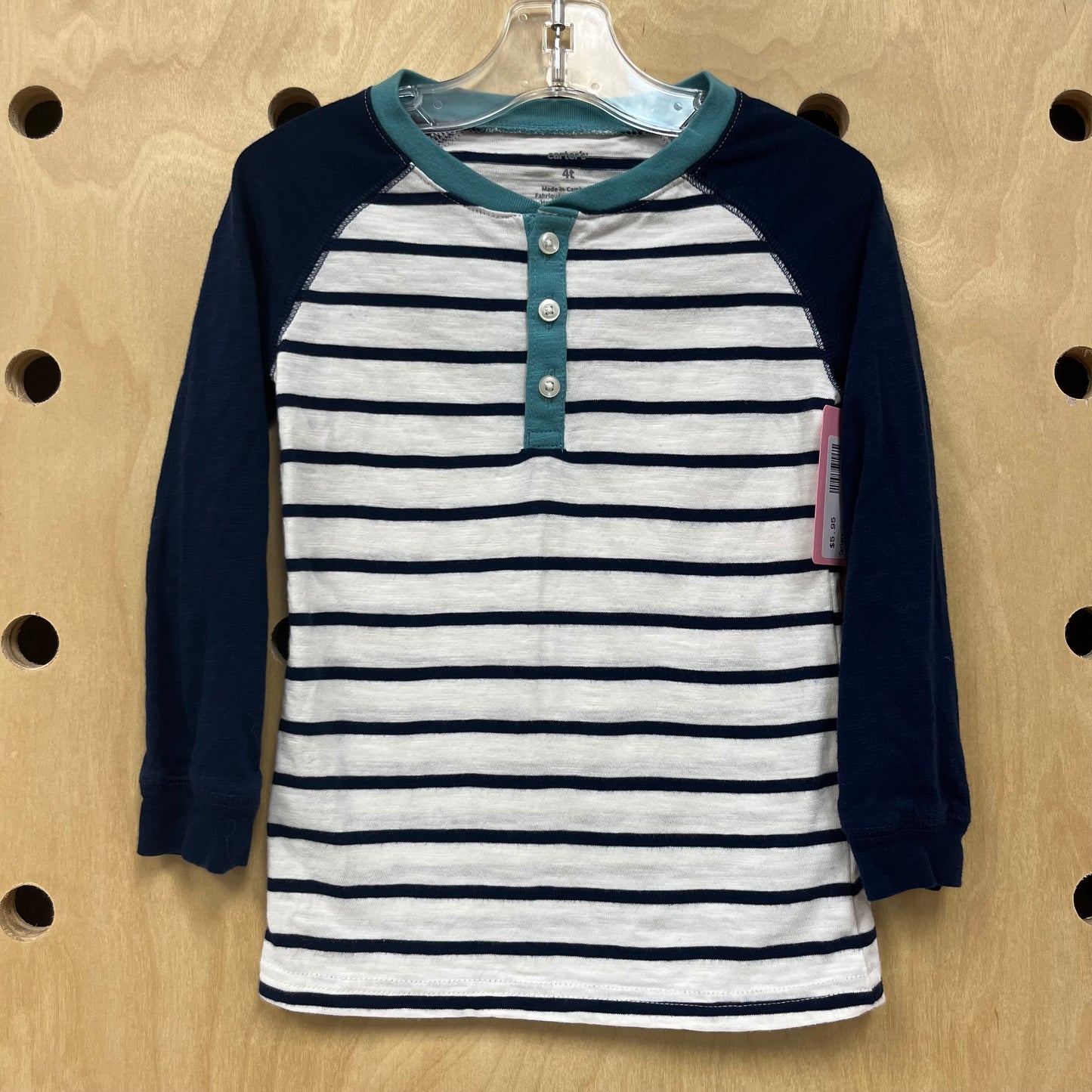 Blue Striped Henley Shirt