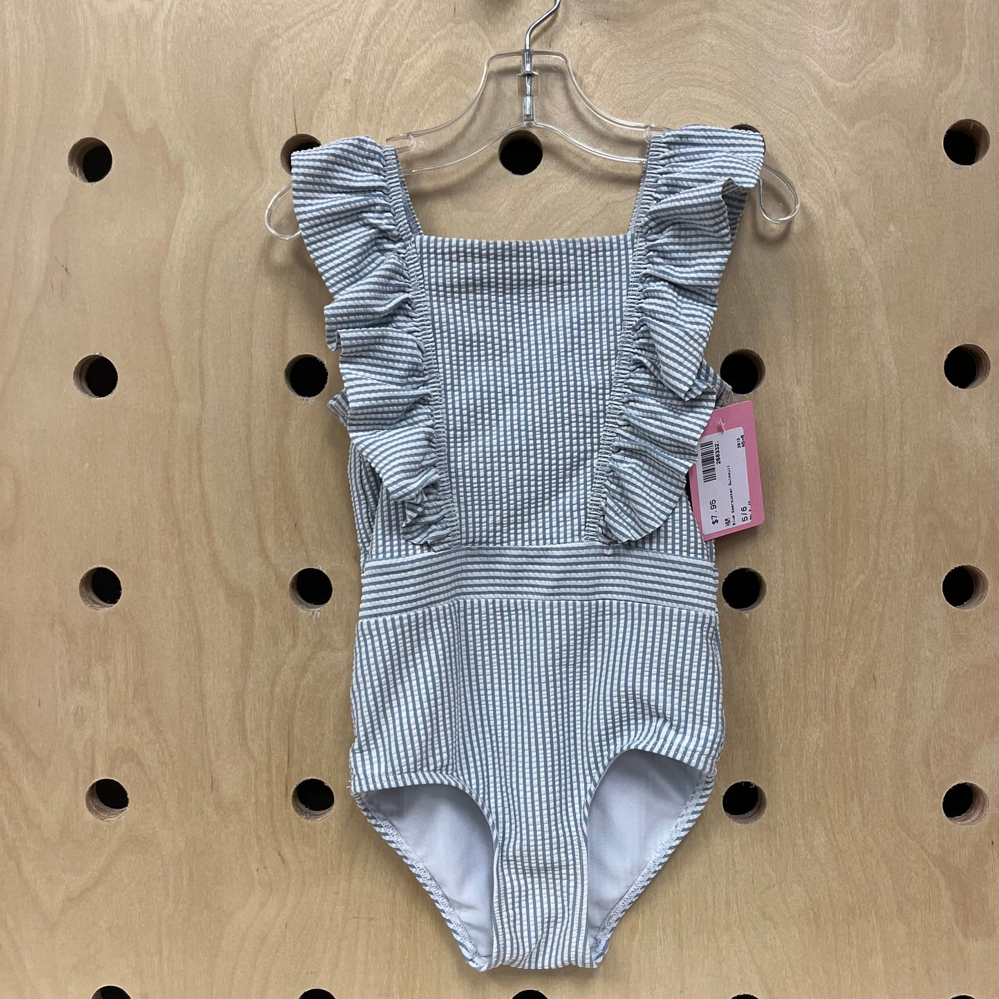 Blue Seersucker Swimsuit