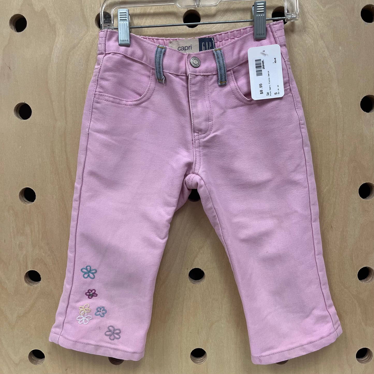Pink Capri Floral Denim