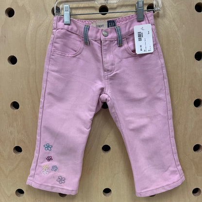 Pink Capri Floral Denim