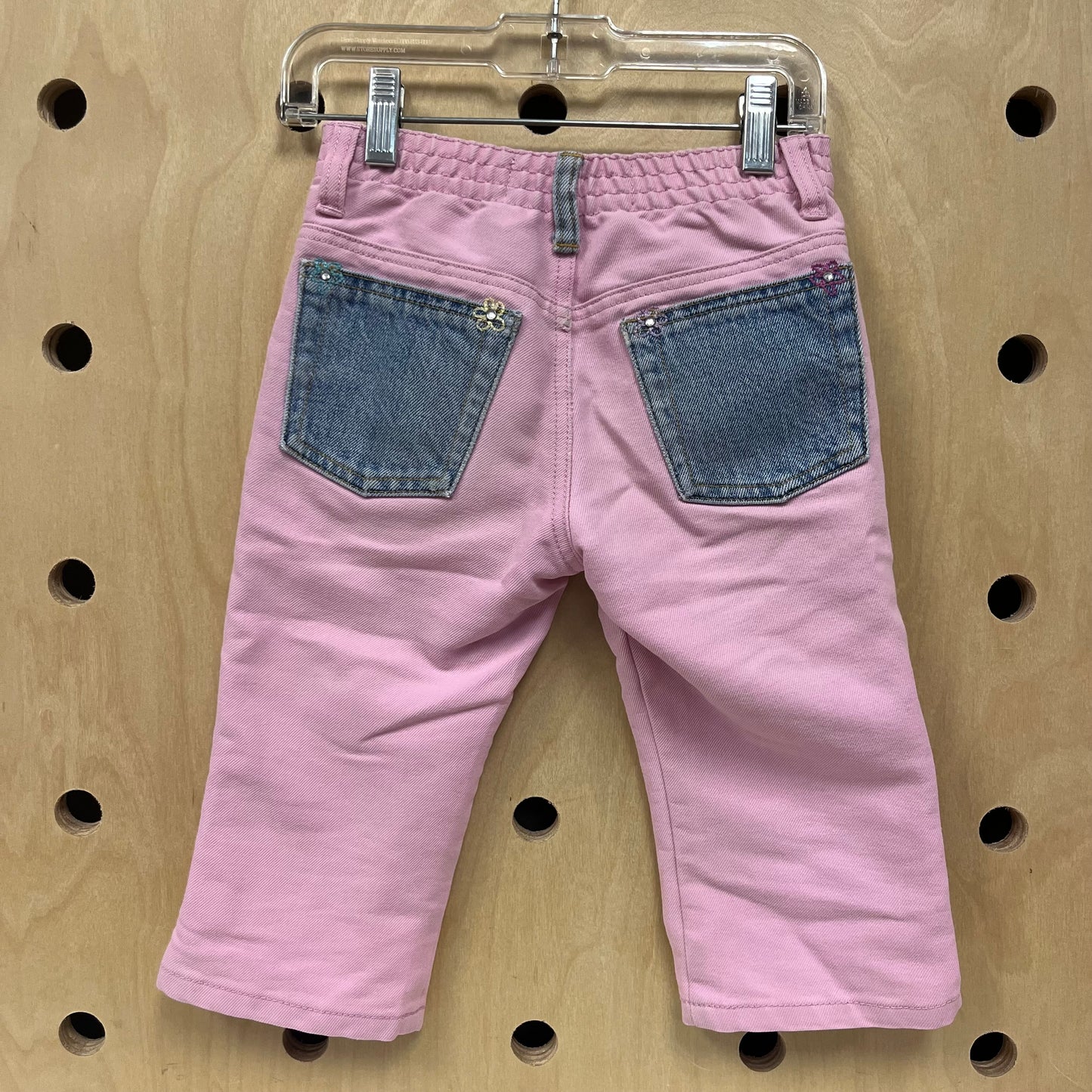 Pink Capri Floral Denim