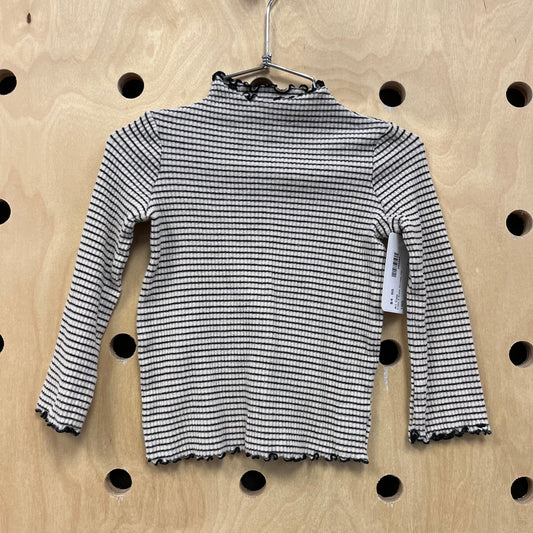Cream & Black Striped Top