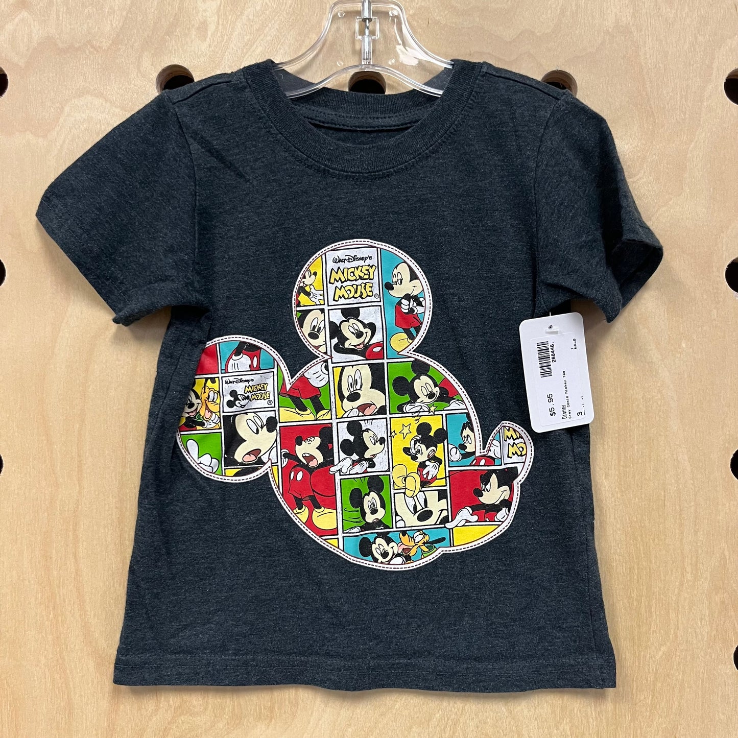 Grey Comic Mickey Tee